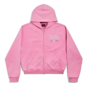 Paris Strass-luvtröja med hel dragkedja, smal passform ”Faded Pink” 811611TRVL49568