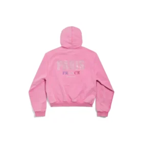 Paris Strass-luvtröja med hel dragkedja, smal passform ”Faded Pink” 811611TRVL49568
