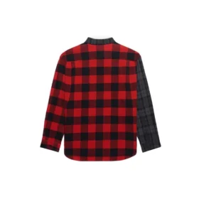 Patchwork-rutig flanellskjorta ”Red Black” 647364TJM136167