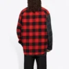 Patchwork-rutig flanellskjorta ”Red Black” 647364TJM136167