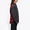 Patchwork-rutig flanellskjorta ”Red Black” 647364TJM136167