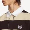 Pikétröja för herr i mörkbrunt/beige