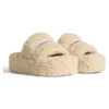 Platform-tofflor med päls ”Beige” 762826W2DO19796
