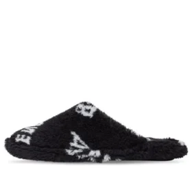 Pälsbelagda tofflor ”Allover Logo – Black” 699675W2B411090