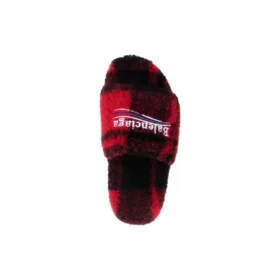 Pälsbelagda tofflor ”Fake Fur Red Black” 654261W2F21