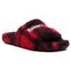 Pälsbelagda tofflor ”Fake Fur Red Black” 654261W2F21