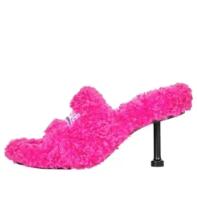 Pälsklädda klackskor med 80 mm klack ”Pink” 656632W2DO15096