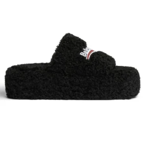 Pälsklädda plattformssandaler ”Black” 762826W2DO11096