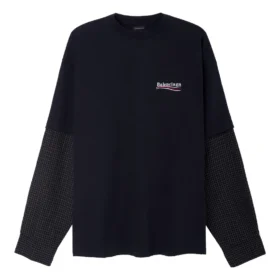 Political Campaign-T-shirt i lager-på-lager-stil, oversized ”Black” 698631TKVJ19070