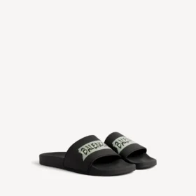 Pool-sandaler för män i svart/vitt
