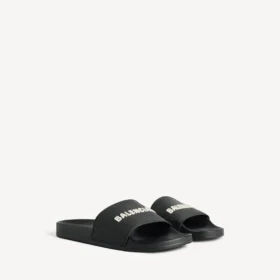 Pool-sandaler för män i svart/vitt