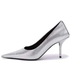 Präglad fyrkantig knivpumps ”Silver” 572879WBB208100