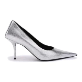 Präglad fyrkantig knivpumps ”Silver” 572879WBB208100