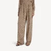 Pyjamasbyxor för dam med monogram i beige/svart
