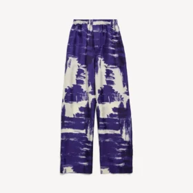 Pyjamasbyxor för dam med penselmotiv i blått