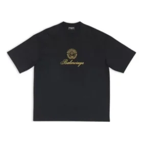Qixi Crest T-shirt, medium passform ”Black” 612966TMVL41075