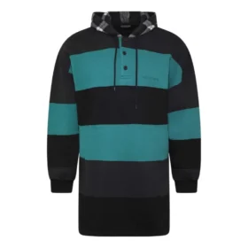 Randig oversized-luvtröja ”Green Black” 556137TDV325567