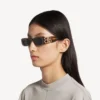 Rektangulära solglasögon för damer i modellen Dynasty i färgen Mid Havana
