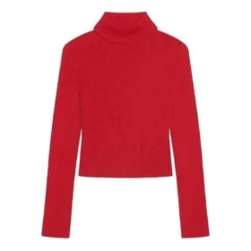 Ribbad, tryckt FREE-tröja med hög hals ”Red” 662722T32106167