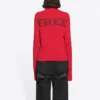 Ribbad, tryckt FREE-tröja med hög hals ”Red” 662722T32106167