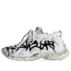 Runner Graffiti Sneakers ”Black and White Mesh and Nylon” 677403W3RBQ9010
