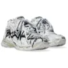 Runner Graffiti Sneakers ”Black and White Mesh and Nylon” 677403W3RBQ9010