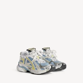 Runner-sneaker för dam i blått/gult/vitt