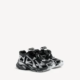 Herr-Runner-Sneaker i svart/silver