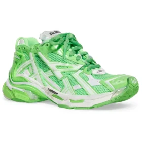 Runner Sneakers ”White Fluo Green Mesh and Nylon” 677403W3RBM3590