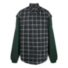 Rutig flanellskjorta med paneler ”Green” 658936TCM013064