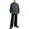 Rutig flanellskjorta med paneler ”Green” 658936TCM013064