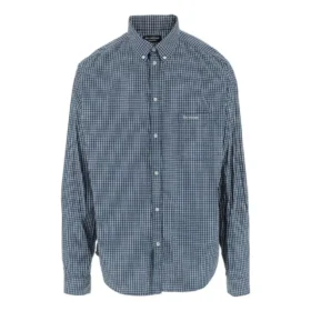 Rutig långärmad skjorta ”Blue” 690340TMM373768