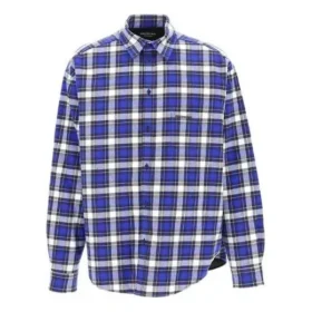 Rutig, vadderad flanellskjorta ”Blue” 642339TKM274202