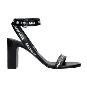 Sandaler med logo över hela skon och klackskor ”Black” 630041WBAE11090