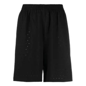 Shorts med perforerad elastisk midja ”Black” 674591TMVD41000