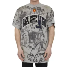Skater-T-shirt med graffititryck ”Heather Grey” 739028TOVA71300