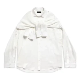Skjorta med knutna ärmar, oversized ”White” 768553TPO359000