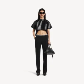 Slim fit-byxor för dam i svart
