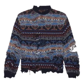 Sliten tröja i ullblandning med Fair Isle-mönster ”Blue” 662518T16028088