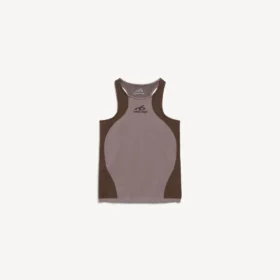 Sömlös techwear-linne för dam i taupe/moka