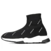 Speed 1.0 Sneakers ”White Logo Monogram Black Knit” 597425W2DBF1015