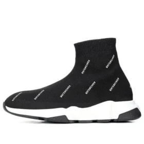 Speed 1.0 Sneakers ”White Logo Monogram Black Knit” 597425W2DBF1015