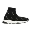 Speed 1.0 Sneakers ”White Logo Monogram Black Knit” 597425W2DBF1015
