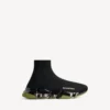 Speed 2.0 för män – sneaker i återvunnen stickad tröja med helt genomskinlig sula i svart/khaki