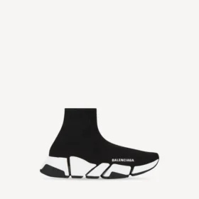 Speed 2.0-sneaker för dam i återvunnen stickad tyg med tvåfärgad sula i svart/vitt
