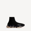 Speed 2.0-sneaker för herr med helt genomskinlig sula i återvunnen stickad tröja i svart/beige