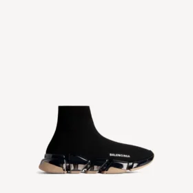 Speed 2.0-sneaker för herr med helt genomskinlig sula i återvunnen stickad tröja i svart/beige