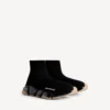 Speed 2.0-sneaker för herr med helt genomskinlig sula i återvunnen stickad tröja i svart/beige