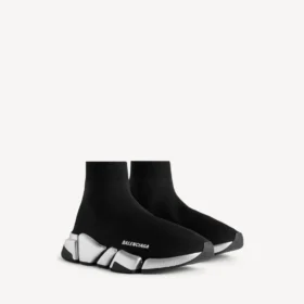 Speed 2.0-sneaker i återvunnen stickad tröja för damer i svart/silver