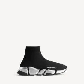 Speed 2.0-sneaker i återvunnen stickad tröja för herr i svart/silver